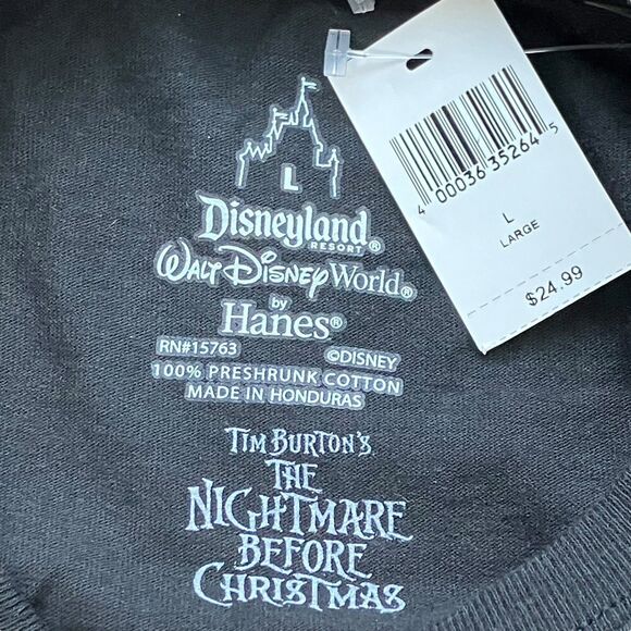 Disneyland T-Shirt Mens L Black Nightmare Before Christmas Jack Skellington - Picture 3 of 6